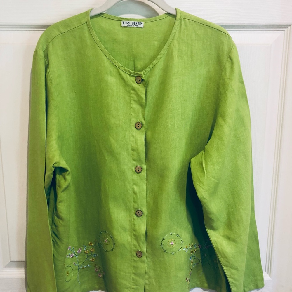 Russ Berens Women’s 100% Linen Top Size Medium M